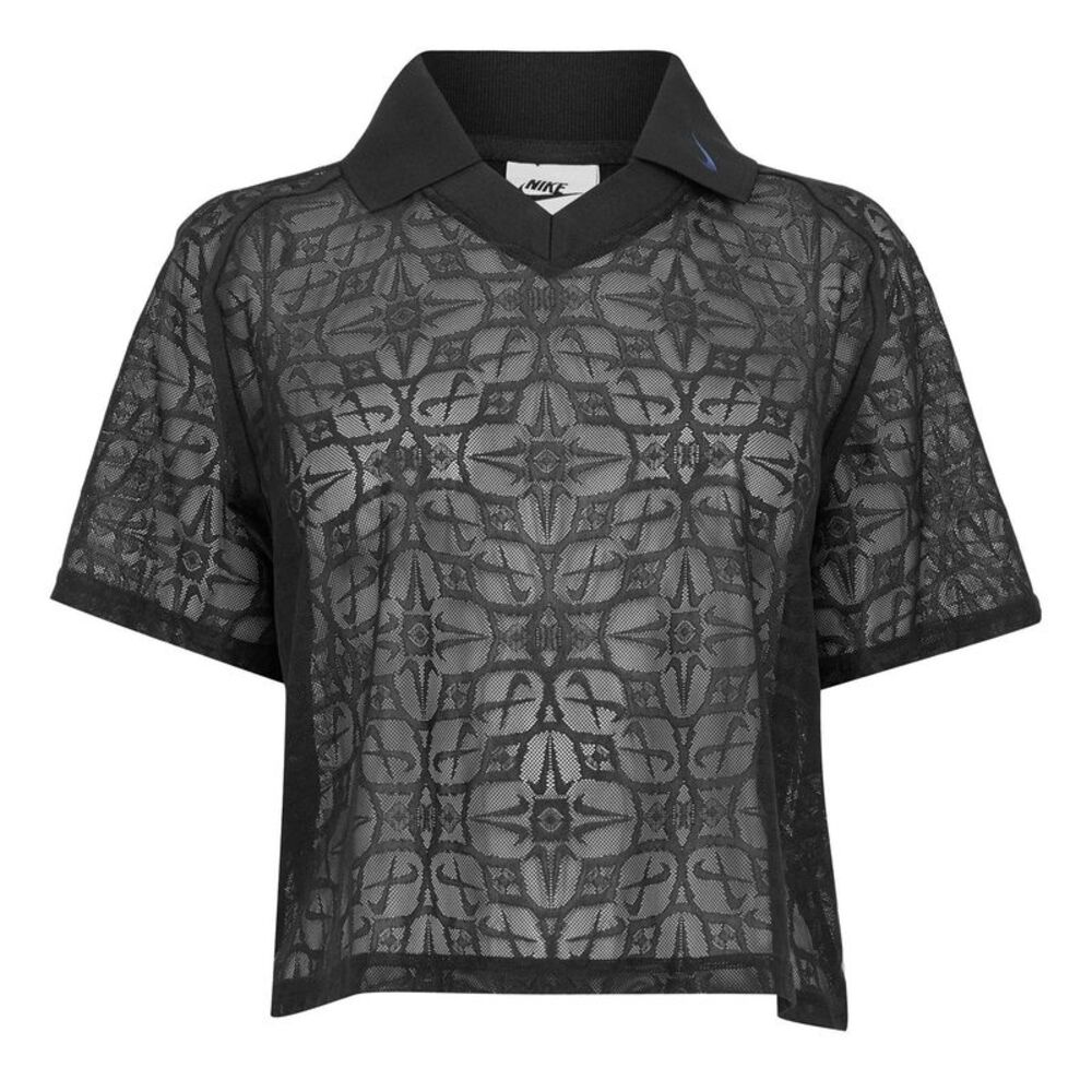 Nike Womens/Ladies Geometric Mesh Polo Shirt / Black